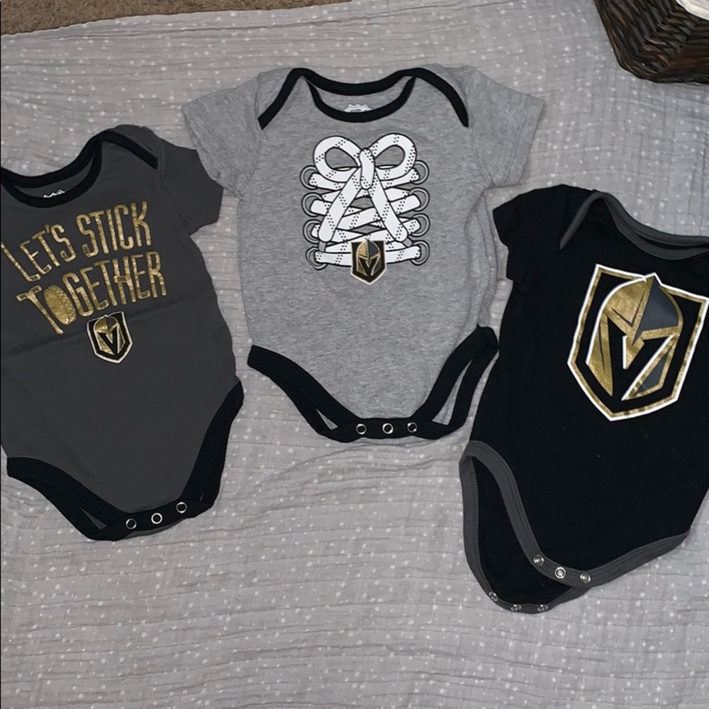 Lot of 3 NHL Vegas Golden Knights Onsies sz 3-6m